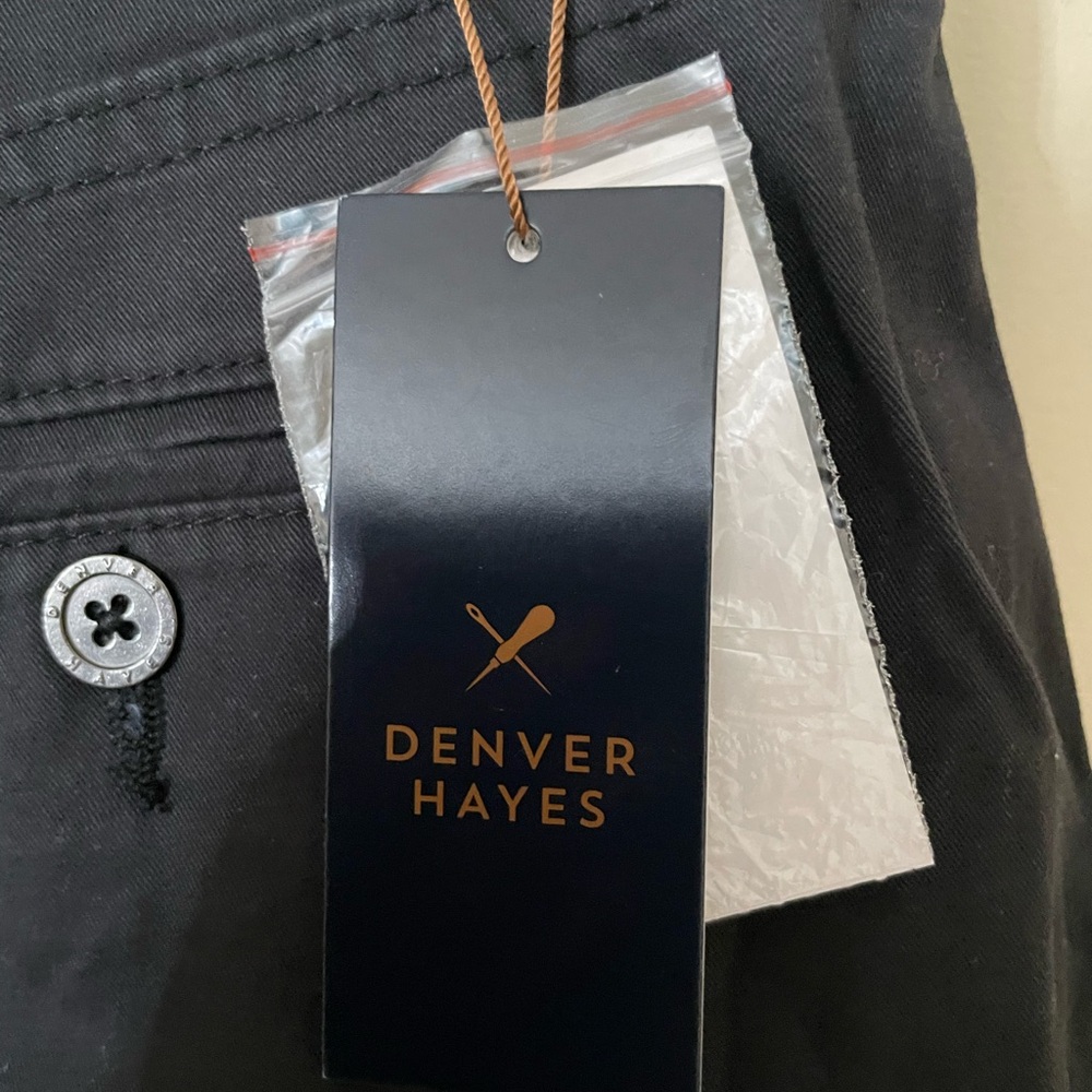 Sz 32 chino Denver Hayes Men's 8 Inch Linen Stretch Short Men's black Shorts - Picture 13 of 15
